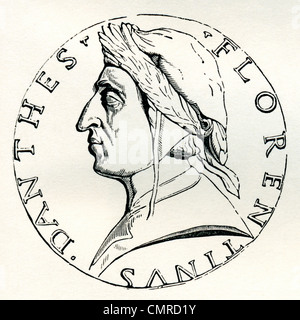 Durante degli Alighieri, aka Dante, 1265–1321. Italian writer, literary theorist, moral philosopher, political thinker Stock Photo