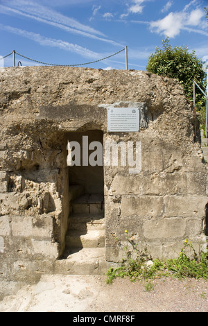 The German Hillman bunker and strongpoint attacked by the first battalion Suffolk regiment on D Day in Normandy Stock Photo