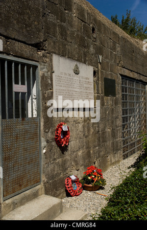 The German Hillman bunker and strongpoint attacked by the first battalion Suffolk regiment on D Day in Normandy Stock Photo