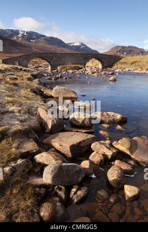 General Wade's bridge and the river Spey at Garva in the Scottish highlands Stock Photo