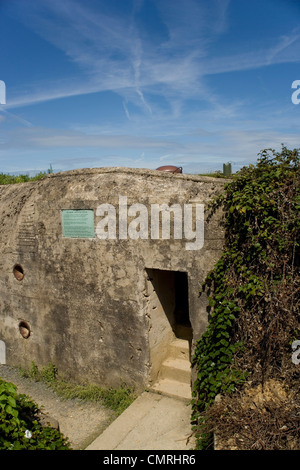 The German Hillman bunker and strongpoint attacked by the first battalion Suffolk regiment on D Day in Normandy Stock Photo