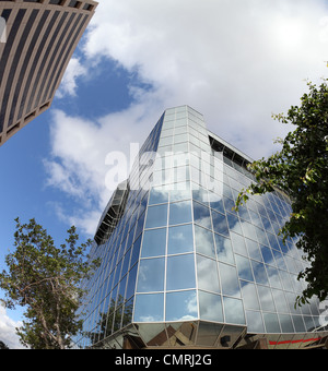 Office buildings in Glendale - Southern California, shot with a fisheye lens. Stock Photo