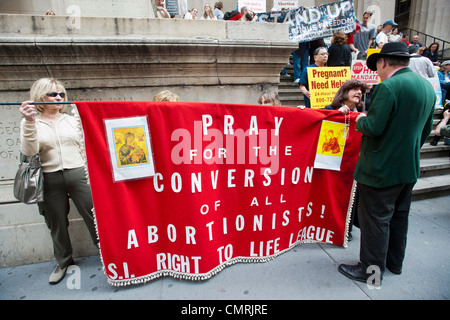 Members of various religious pro-life groups protest in  New York against the implementation of ObamaCare