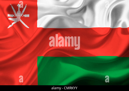 Oman waving flag Stock Photo