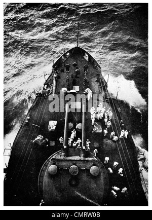 1918 USS Mississippi battleship forward deck Stock Photo