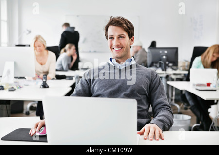 Close-up on man with laptop Stock Photo