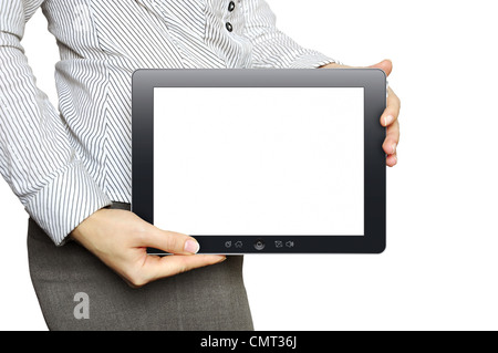 Businesswoman with tablet computer in her hand Stock Photo