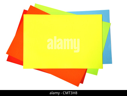 Blank of colour paper over white background. Stock Photo