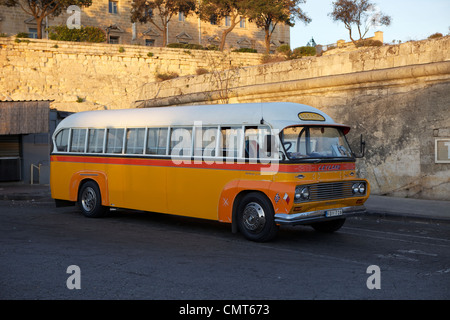 Yellow Leyland Bus in Malta Stock Photo