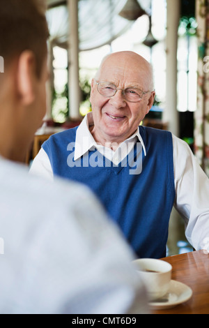 Happy senior man in glasses Stock Photo