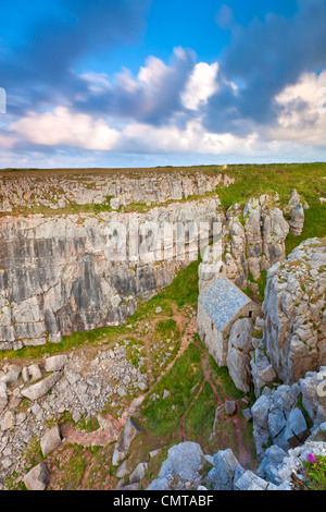 13th-century St Govan’s Chapel entrance to the chapel Stock Photo - Alamy