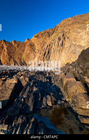 The rocky shores of Hartland Quay in North Devon, England, United Kingdom, Europe Stock Photo