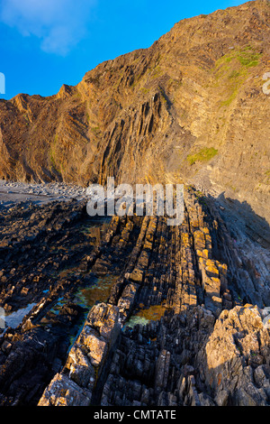 The rocky shores of Hartland Quay in North Devon, England, United Kingdom, Europe Stock Photo