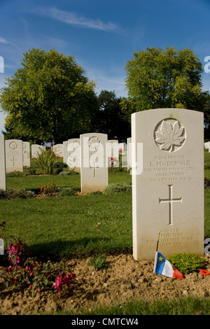 Commonwealth War Graves Commision Canadian Cemetery at Beny sur Mer,Normandy arising from D Day and subsequent battles Stock Photo