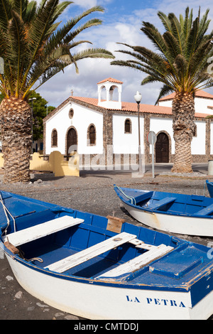 A beachfront church in the seaside village of La Lajita, Fuerteventura, Canary Islands Stock Photo