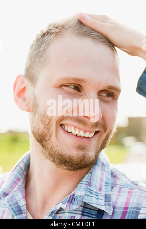 Portrait of handsome man smiling Stock Photo