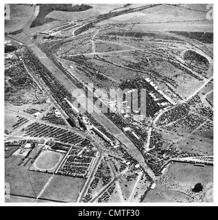1925 Derby Day at Epsom race track aerial view