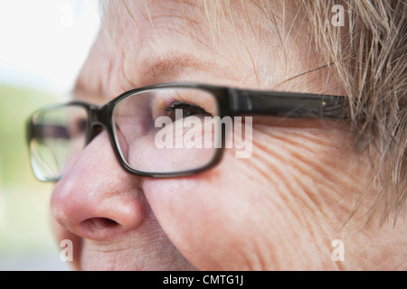 Senior woman wearing glasses Stock Photo