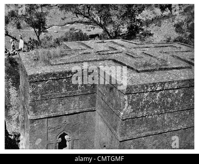 1925 Upper Third of the Monolithic Church of St George Lalibela northern Ethiopia Stock Photo