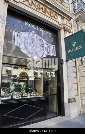 Paris, France: Rolex window store in the most famous parisian