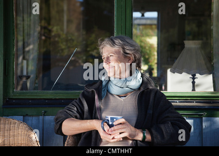 Senior woman looking away Stock Photo