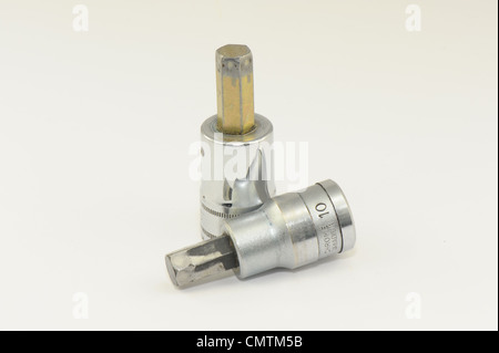 tools sockets half inch drive allen key fitting taken on a white ...