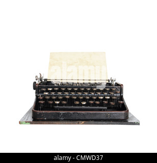 Vintage typewriter isolated on white background Stock Photo