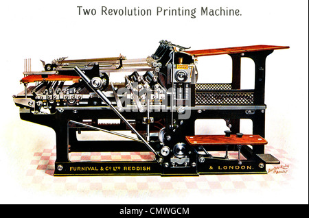 Two Revolution Printing Machine Furnival & Co Ltd Reddish & London Stock Photo