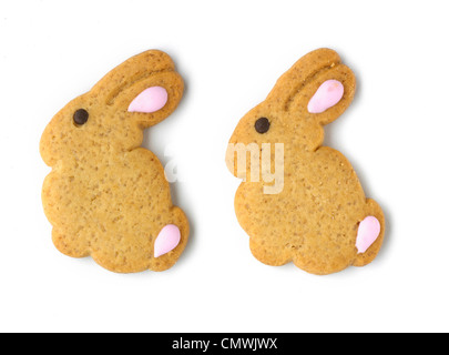 Two Biscuits in shape of rabbits Stock Photo