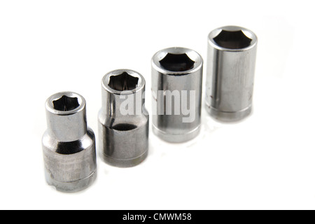 Socket Spanner Wrench Set on white background Stock Photo
