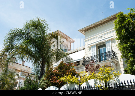 Exotic plants surrounding a home along Avenue Saint Martin in Monaco, Monaco. Stock Photo