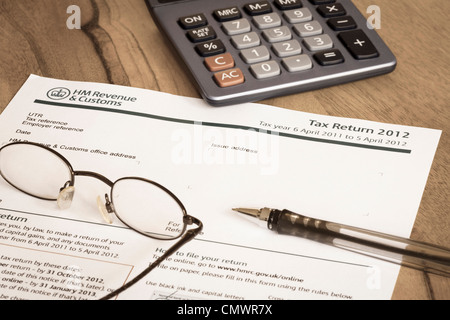 Her Majesty's Revenue and Customs tax return form HMRC SA100 for 2012 Stock Photo