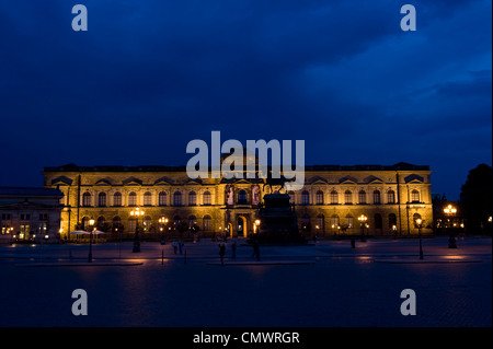 Dresden museum at night in Germany. Stock Photo