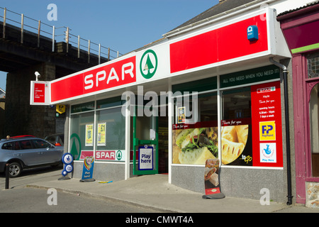 Spar shop front in Hayle, Cornwall UK. Stock Photo