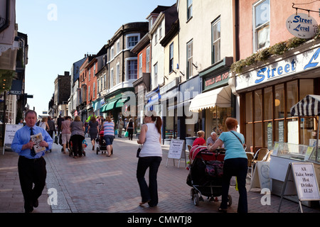 People on Abbeygate Street, Bury St edmunds town centre Suffolk UK Stock Photo