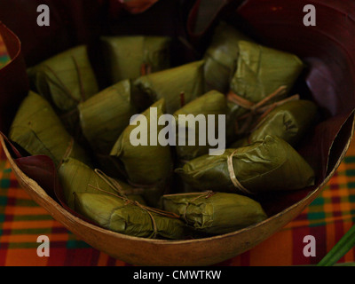 Kanki; a traditional Kalinago food preparation, in the Commonwealth of Dominica. Stock Photo