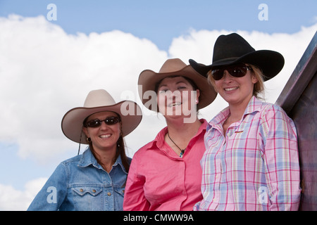 Cowgirls at the annual Mt Garnet Rodeo. Mt Garnet, Queensland, Australia Stock Photo