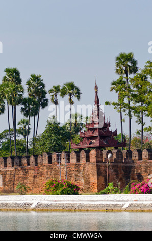 Mandalay palace walls, Mandalay, Myanmar Stock Photo