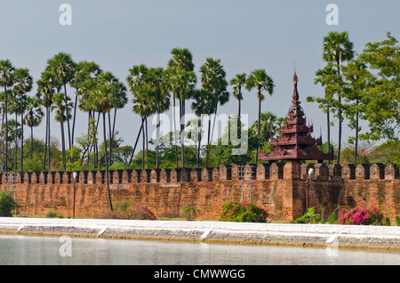 Mandalay palace walls, Mandalay, Myanmar Stock Photo