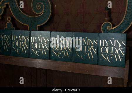 Hymn books in Swalcliffe church, Oxfordshire, England, UK Stock Photo