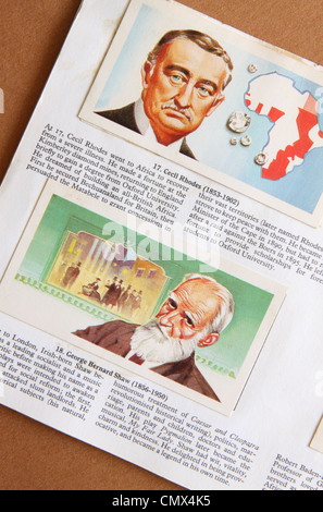 Brooke Bond Picture Cards from tea packets Famous People 1869 - 1969 set issued in the late 1960s Stock Photo