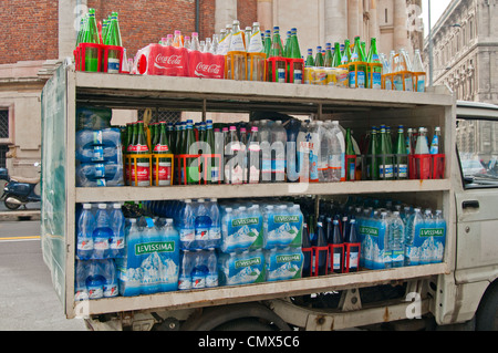 Drinks delivery van in Milan Italy. Stock Photo