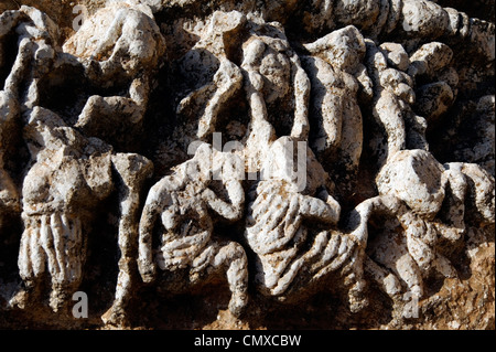 Slonta. Libya. View of the unique rock sculptures at a religious cult sanctuary made by the indigenous Libyan population. Stock Photo