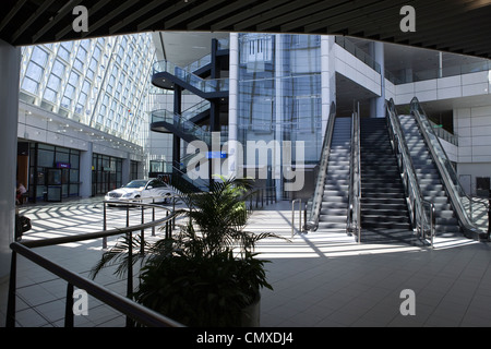 Modern architectural Interior, Terminal 2, Sofia Airport, Bulgaria Stock Photo