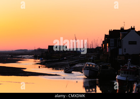 Wells Next The Sea Quayside at Dawn, Norfolk, England, UK Stock Photo