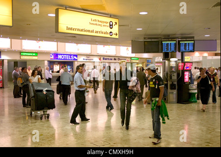 International arrivals lounge at heathrow airport Stock Photo