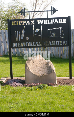 Kippax memorial welfare ground sign at Kippax Welfare Stock Photo