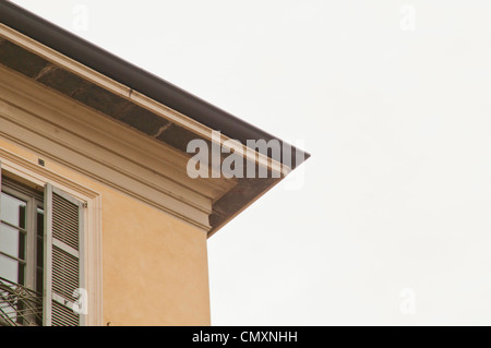 Italian roof-line detail on a house Stock Photo