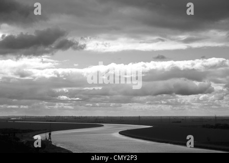 River Trent from Barton upon Stather Cliftop April 2010 Stock Photo