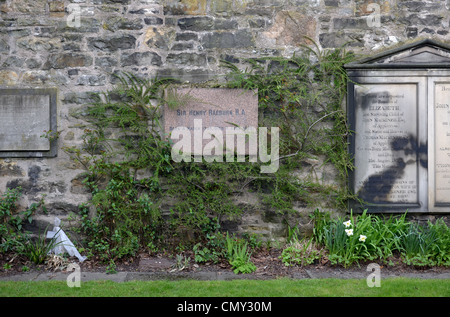 The burial place of Sir Henry Raeburn R A (1756-1823), Scottish portrait painter, in St John's Churchyard, Edinburgh. Stock Photo